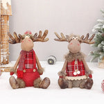 Christmas Cute Elk Decor Table Decor Red Fabric Retractable Standing Sitting Posture - AdeLShop