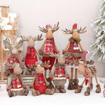 Christmas Cute Elk Decor Table Decor Red Fabric Retractable Standing Sitting Posture - AdeLShop