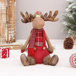 Christmas Cute Elk Decor Table Decor Red Fabric Retractable Standing Sitting Posture - AdeLShop