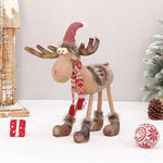 Christmas Cute Elk Decor Table Decor Red Fabric Retractable Standing Sitting Posture - AdeLShop