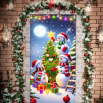 Christmas door casing, snowman decorated , perfect holiday, entrance and outdoor party - AdeLShop