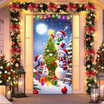 Christmas door casing, snowman decorated , perfect holiday, entrance and outdoor party - AdeLShop