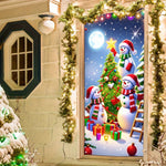 Christmas door casing, snowman decorated , perfect holiday, entrance and outdoor party - AdeLShop