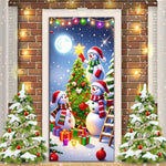 Christmas door casing, snowman decorated , perfect holiday, entrance and outdoor party - AdeLShop