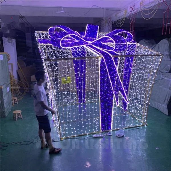 Christmas Holiday Shopping Mall Street Park Lighting Decorative Giant LED Christmas Bowknot - AdeLShop
