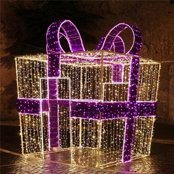 Christmas Holiday Shopping Mall Street Park Lighting Decorative Giant LED Christmas Bowknot - AdeLShop
