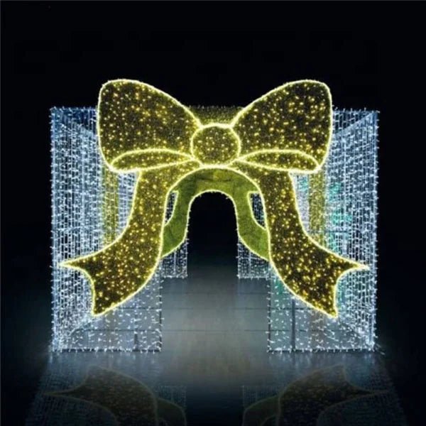 Christmas Holiday Shopping Mall Street Park Lighting Decorative Giant LED Christmas Bowknot - AdeLShop
