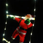 Christmas Light String Santa Claus Climbing on Rope Ladder Christmas Decoration - AdeLShop