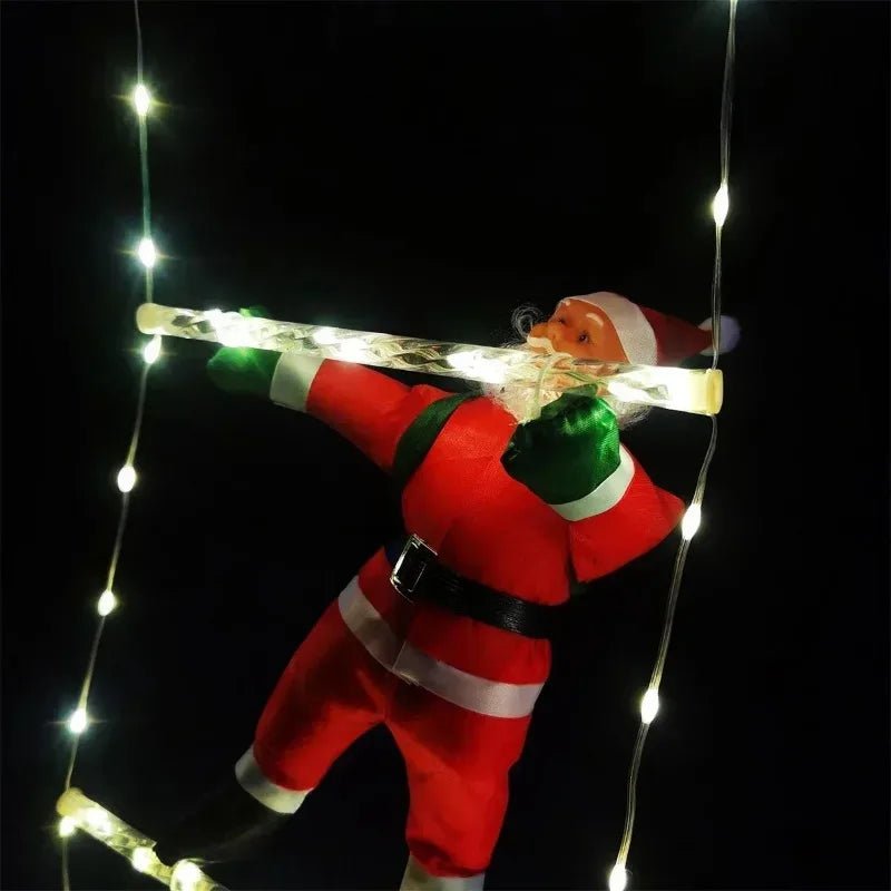 Christmas Light String Santa Claus Climbing on Rope Ladder Christmas Decoration - AdeLShop