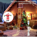 Christmas Light String Santa Claus Climbing on Rope Ladder Christmas Decoration - AdeLShop