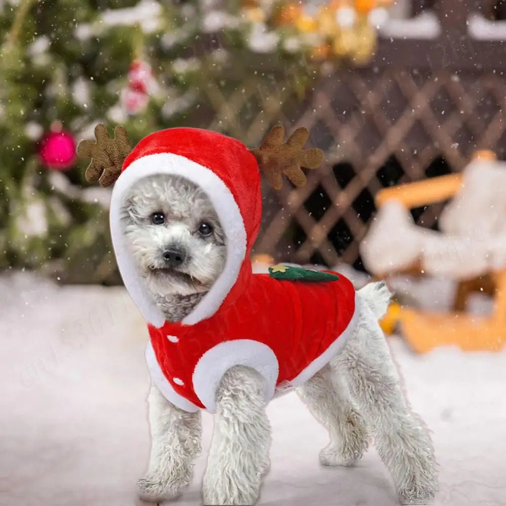 Christmas Pet Clothes Elk Pet Dog Cold Weather Coats Winter Warm cat Christmas Clothes - AdeLShop
