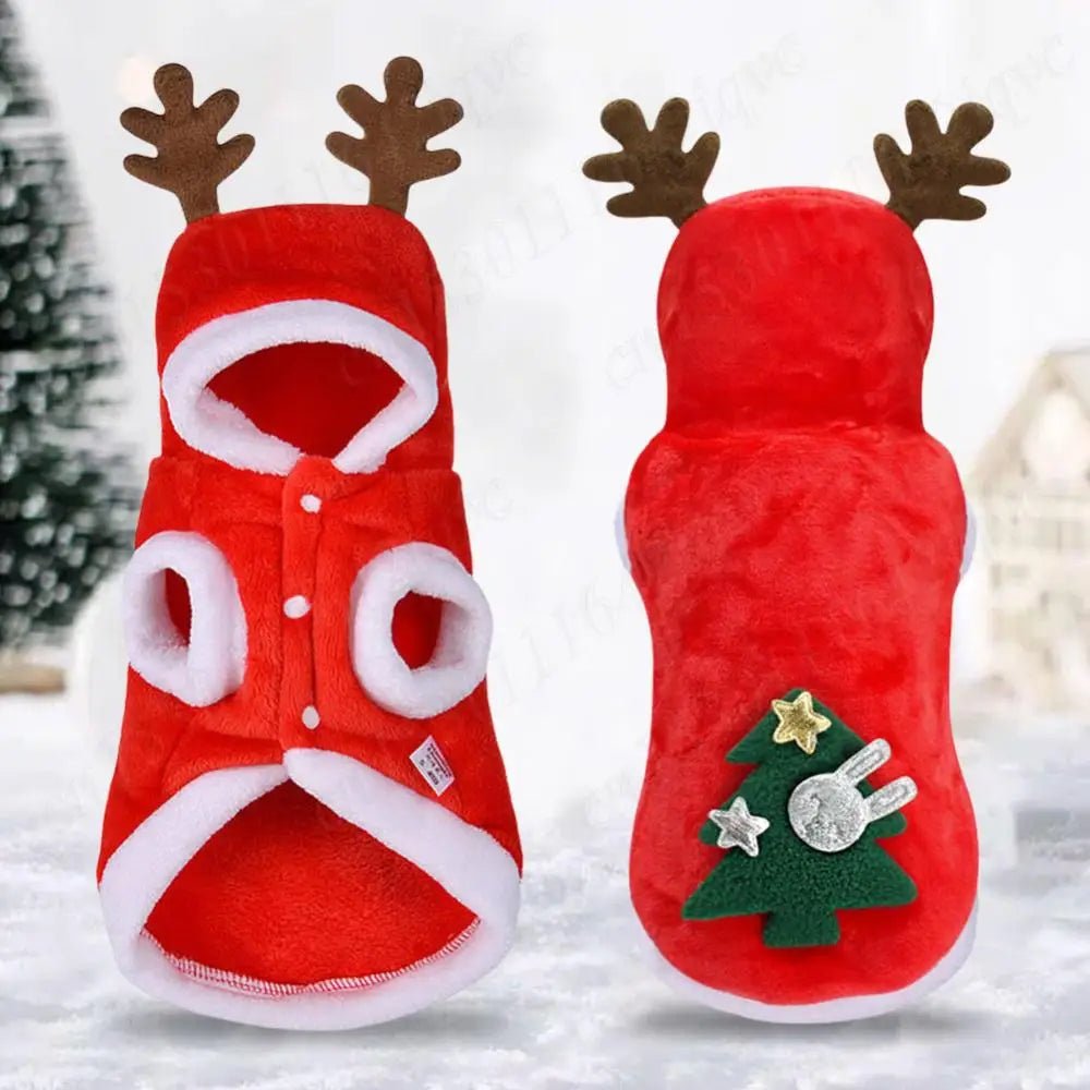 Christmas Pet Clothes Elk Pet Dog Cold Weather Coats Winter Warm cat Christmas Clothes - AdeLShop