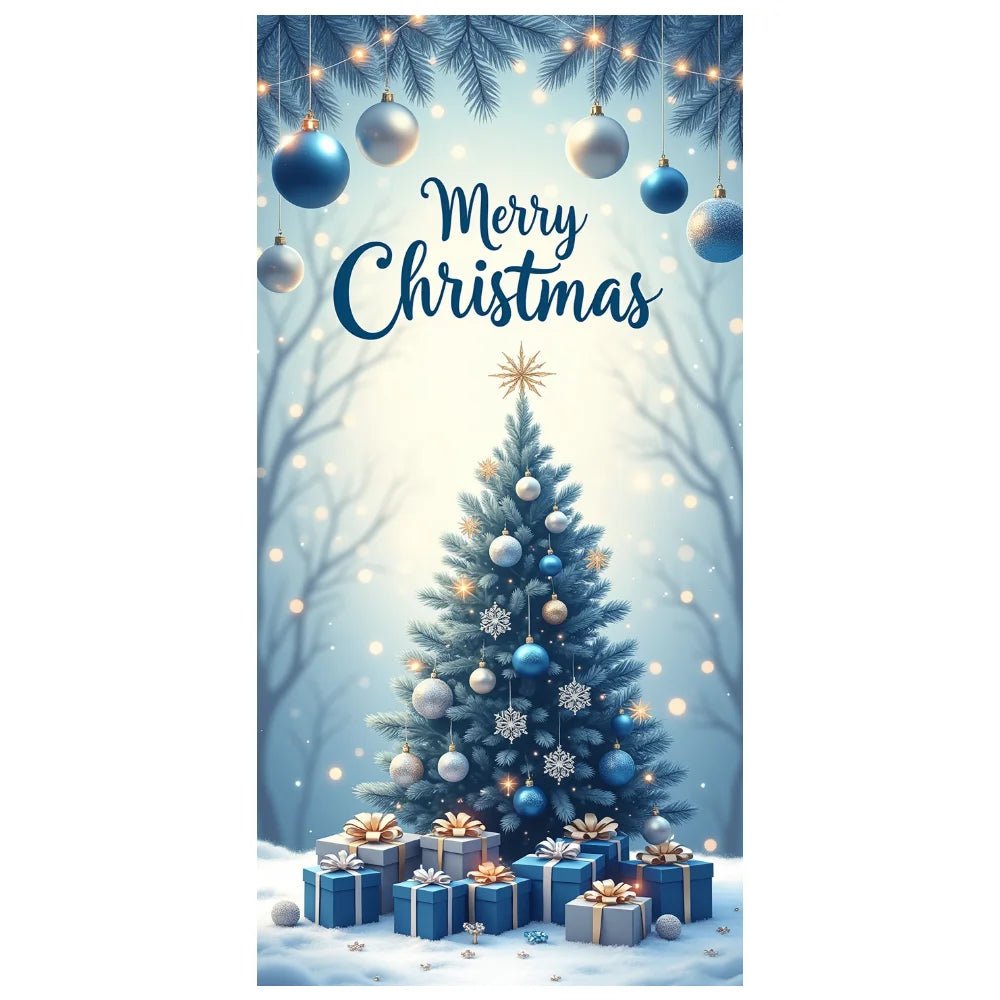 Christmas Tree Banner Festive Holiday Banner Elegant Christmas Decoration - AdeLShop