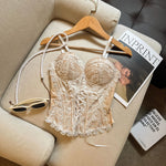 Clothes blouses sexy crop tops women corset lace bandage - AdeLShop