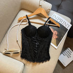 Clothes blouses sexy crop tops women corset lace bandage - AdeLShop