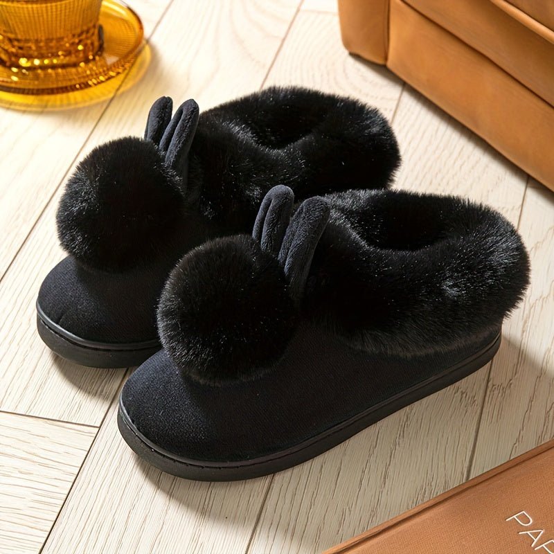 Comfy Plush - Lined Rabbit Slippers - Cute & Warm Winter Design for Women - AdeLShop