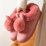 Comfy Plush - Lined Rabbit Slippers - Cute & Warm Winter Design for Women - AdeLShop