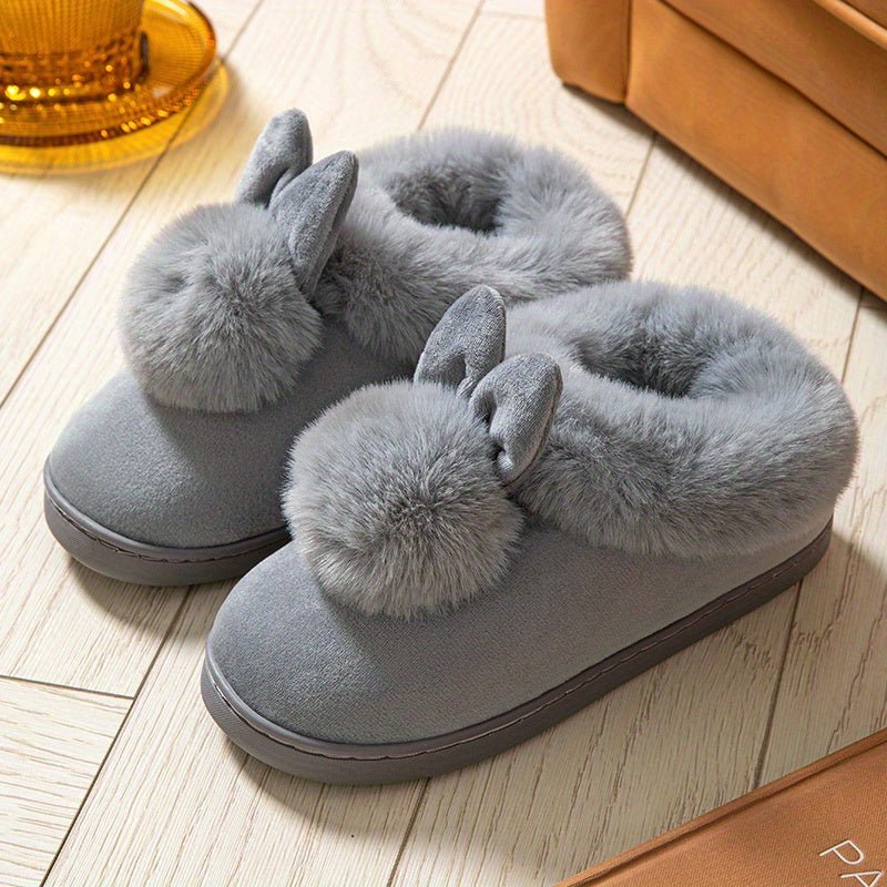 Comfy Plush - Lined Rabbit Slippers - Cute & Warm Winter Design for Women - AdeLShop