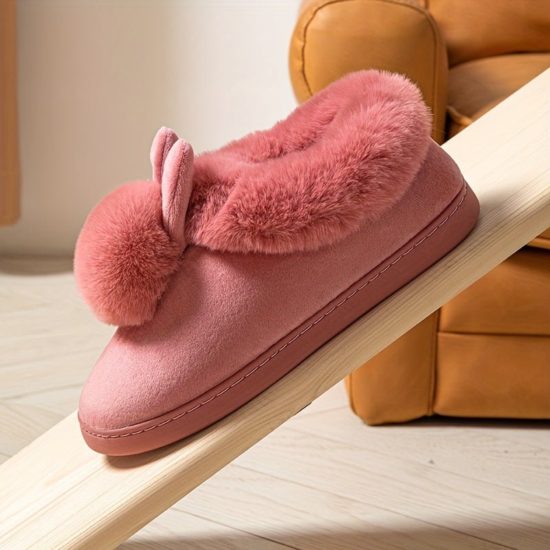 Comfy Plush - Lined Rabbit Slippers - Cute & Warm Winter Design for Women - AdeLShop