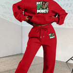 Creative Letter And Wealth Pattern, Two - Piece Set, Western Stuff, Cord Set Women Clothing - AdeLShop