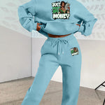 Creative Letter And Wealth Pattern, Two - Piece Set, Western Stuff, Cord Set Women Clothing - AdeLShop