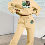 Creative Letter And Wealth Pattern, Two - Piece Set, Western Stuff, Cord Set Women Clothing - AdeLShop