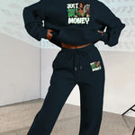 Creative Letter And Wealth Pattern, Two - Piece Set, Western Stuff, Cord Set Women Clothing - AdeLShop