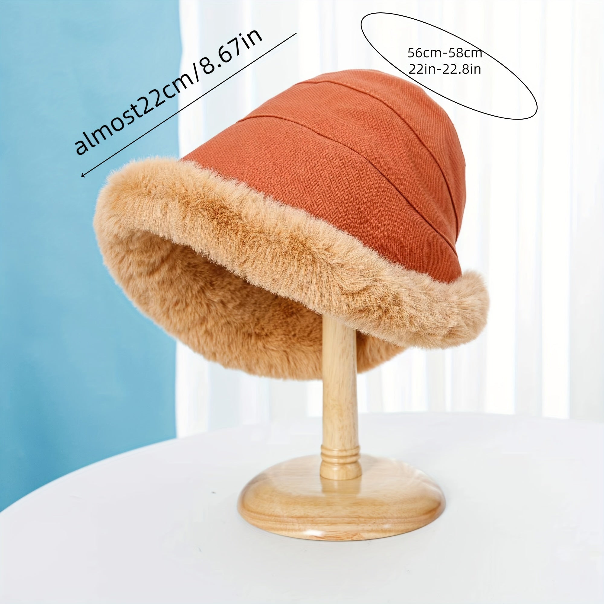 Winter Thermal Bucket Hat, Faux Fur Plush Thickened Ear Protection