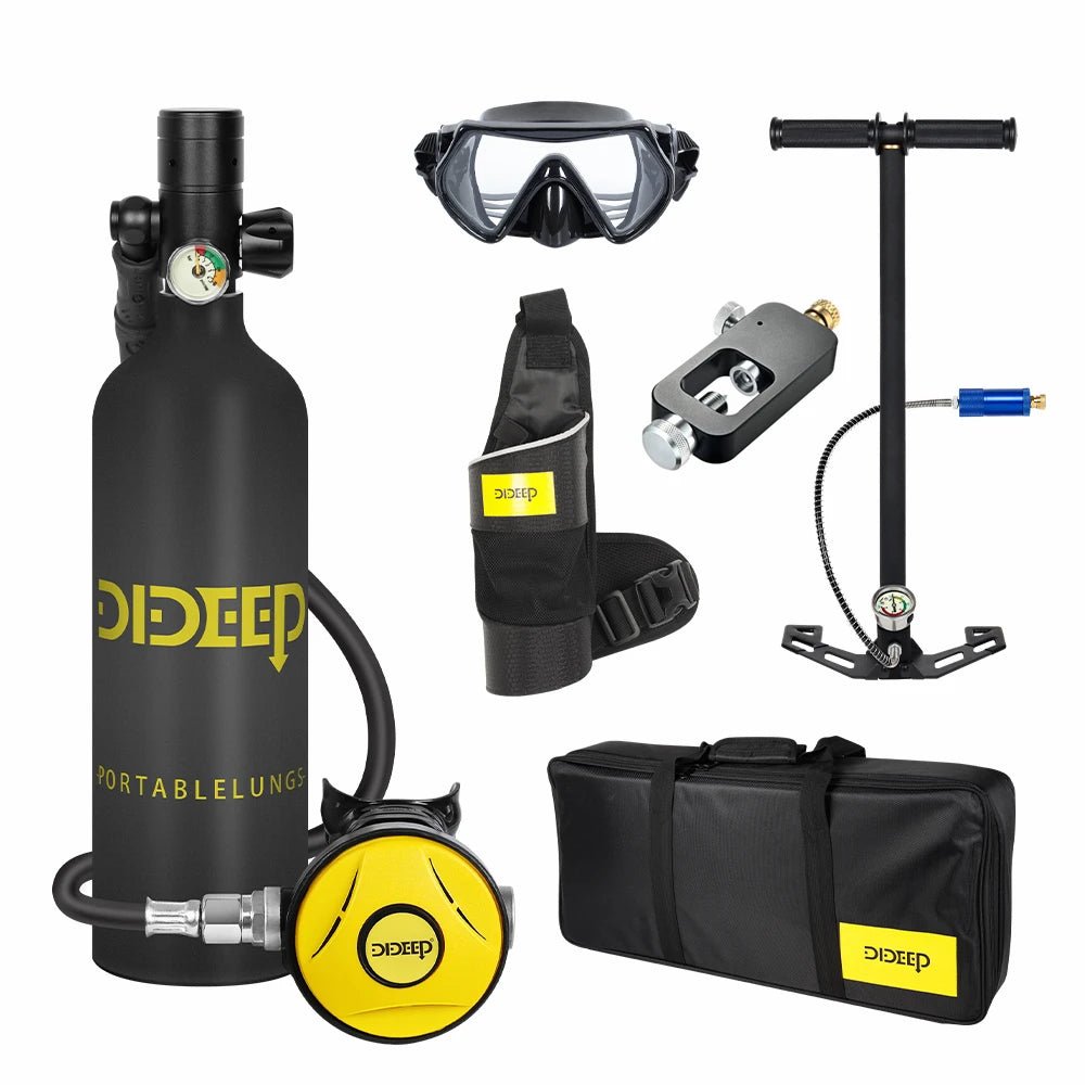 DIDEEP 1Liter 10 - 20Mins Underwater Diving Cylinder With Hand Pump - AdeLShop
