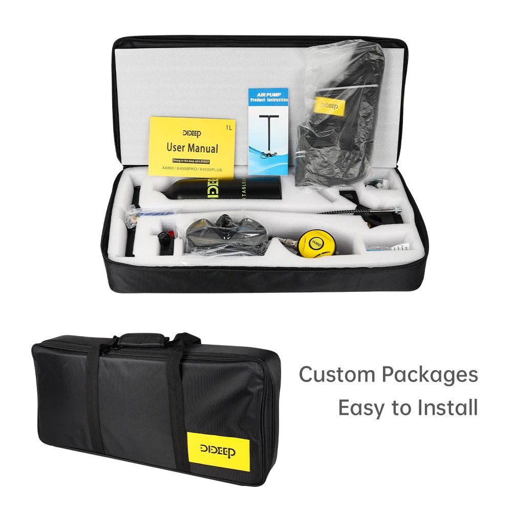 DIDEEP 1Liter 10 - 20Mins Underwater Diving Cylinder With Hand Pump - AdeLShop