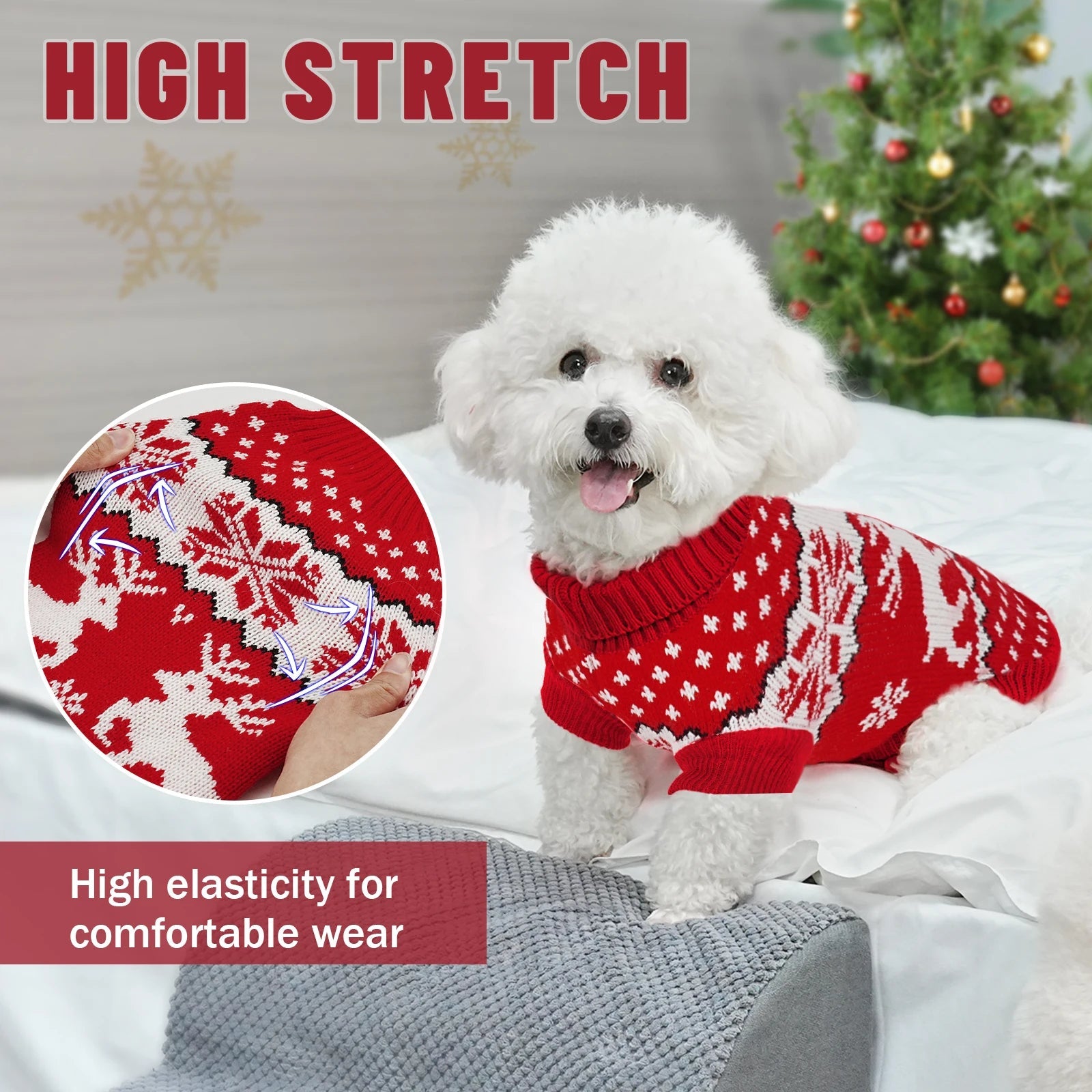 Dog winter clothing Christmas celebration clothes Knitted pet clothing Suitable - AdeLShop