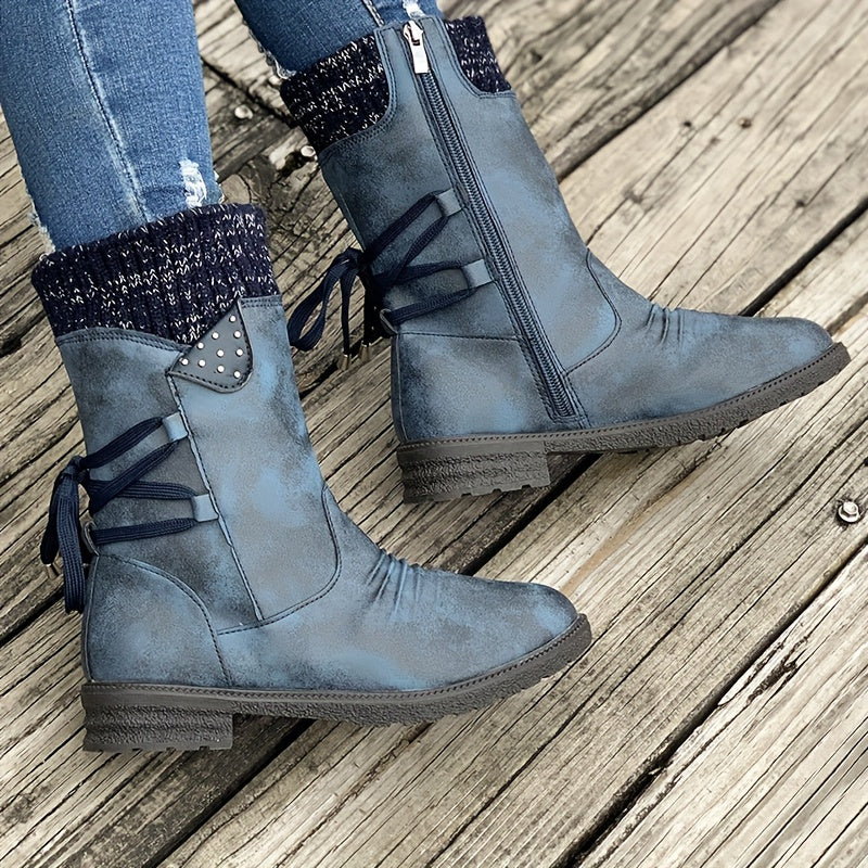 Vintage Classic Elegant 's Mid-Calf Boots.