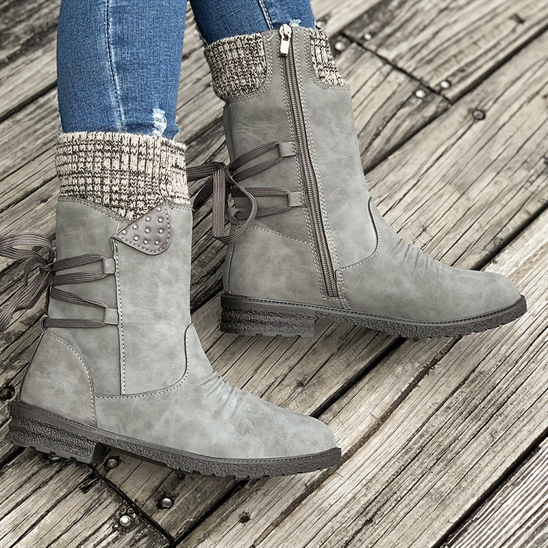 Vintage Classic Elegant 's Mid-Calf Boots.