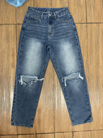 Effortlessly Cool Blue Ripped Straight - Leg Jeans for Women with Easy - Care & Pockets - AdeLShop