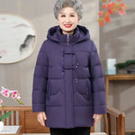 Embroidery Warm Winter Clothes Women's Coat Middle - Aged Elderly - AdeLShop