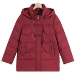 Embroidery Warm Winter Clothes Women's Coat Middle - Aged Elderly - AdeLShop