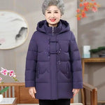 Embroidery Warm Winter Clothes Women's Coat Middle - Aged Elderly - AdeLShop