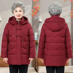 Embroidery Warm Winter Clothes Women's Coat Middle - Aged Elderly - AdeLShop