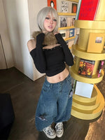 Erwofeina Black Sexy Rivet Women's T-shirt - AdeLShop