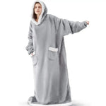 Extra Long Wearable Blankets Winter Flannel Hooded - AdeLShop