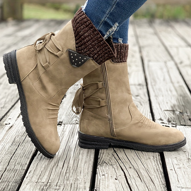Vintage Classic Elegant 's Mid-Calf Boots.