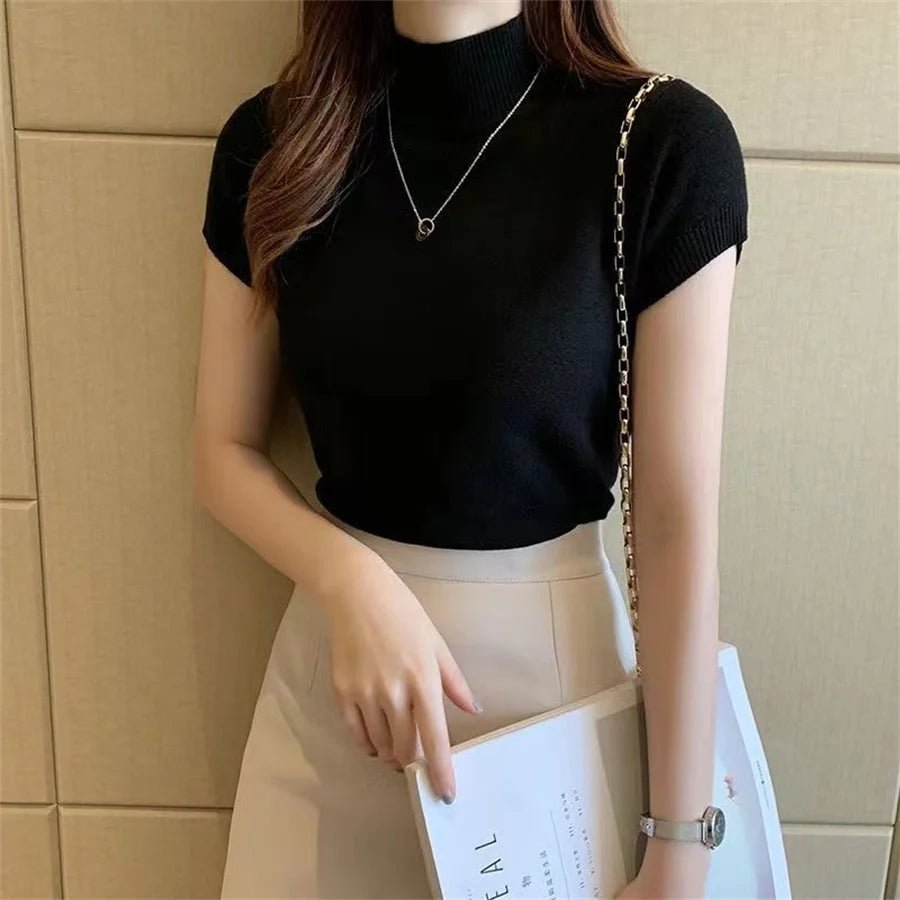 Fashion Woman Blouses Short Sleeve - AdeLShop