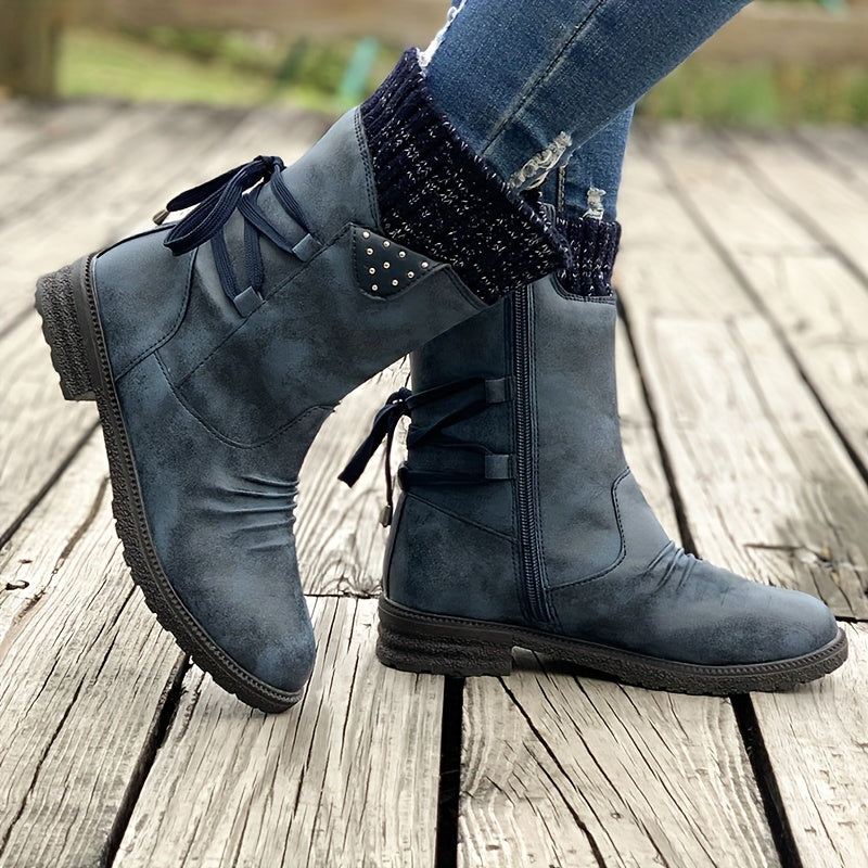 Vintage Classic Elegant 's Mid-Calf Boots.