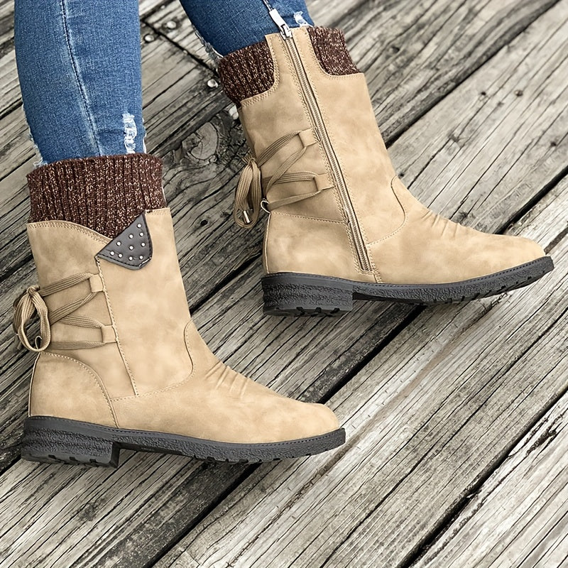 Vintage Classic Elegant 's Mid-Calf Boots.