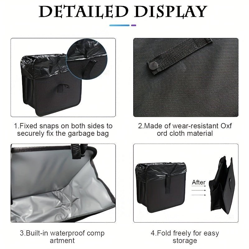 Foldable Car Trash Can, Hanging Waterproof Leakproof Trash Can Storage Bag For Car,box for homr - AdeLShop