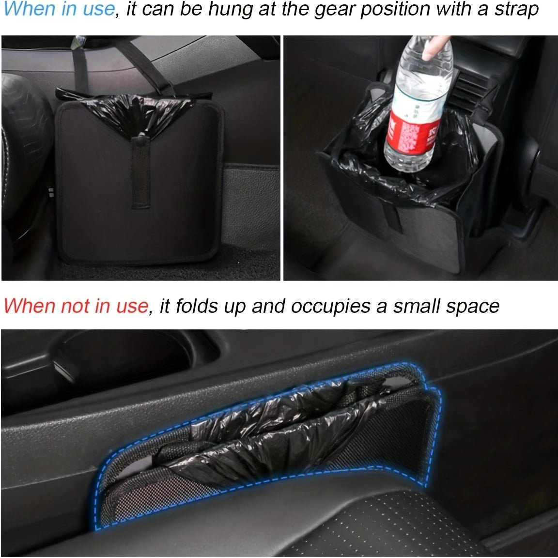 Foldable Car Trash Can, Hanging Waterproof Leakproof Trash Can Storage Bag For Car,box for homr - AdeLShop
