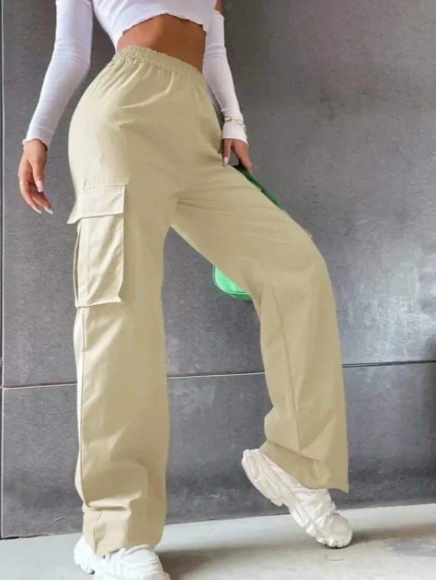 High - Waisted Breathable Casual Pants Cargo Pants Women's American Style - AdeLShop