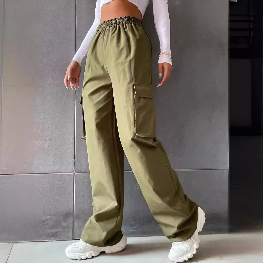 High - Waisted Breathable Casual Pants Cargo Pants Women's American Style - AdeLShop