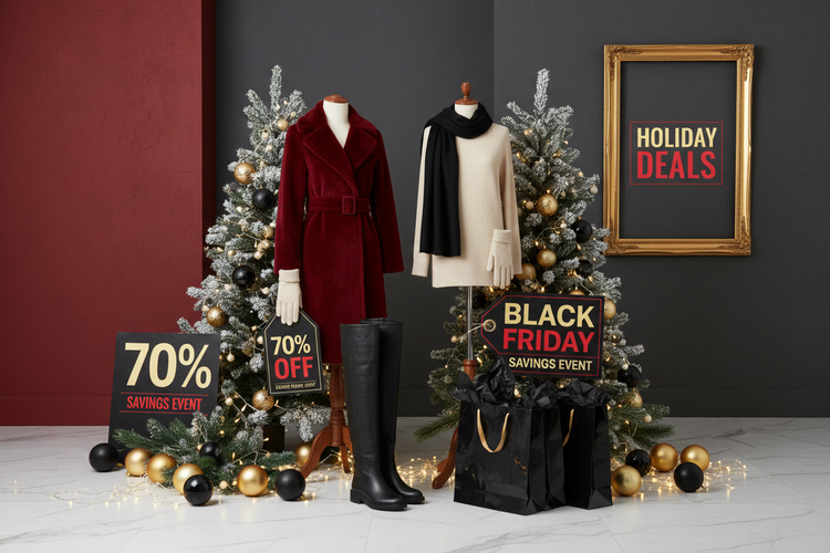 image with christmas and blackfriday fashion