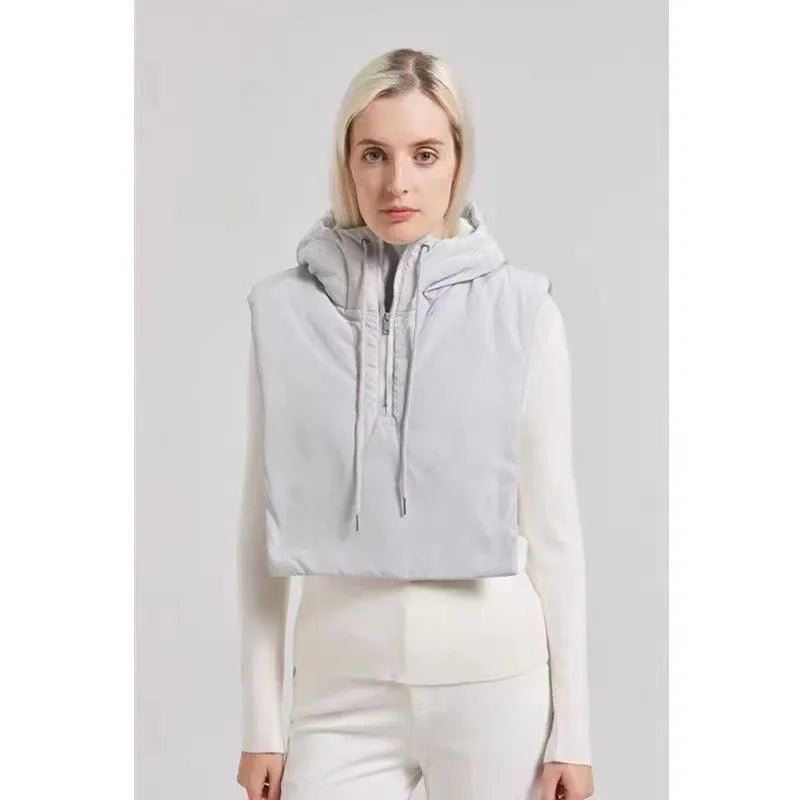 Jacket Women Male Bracket Mock Collar Zipper Cape Beanie - AdeLShop